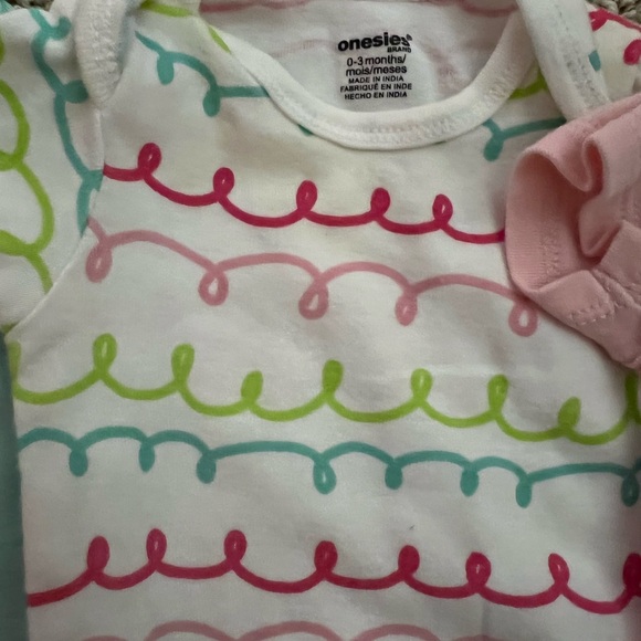 Baby Girl Cupcake & Donut Onesie Set - Pink, Mint, White set of 5 size 0-3m - Picture 2 of 11